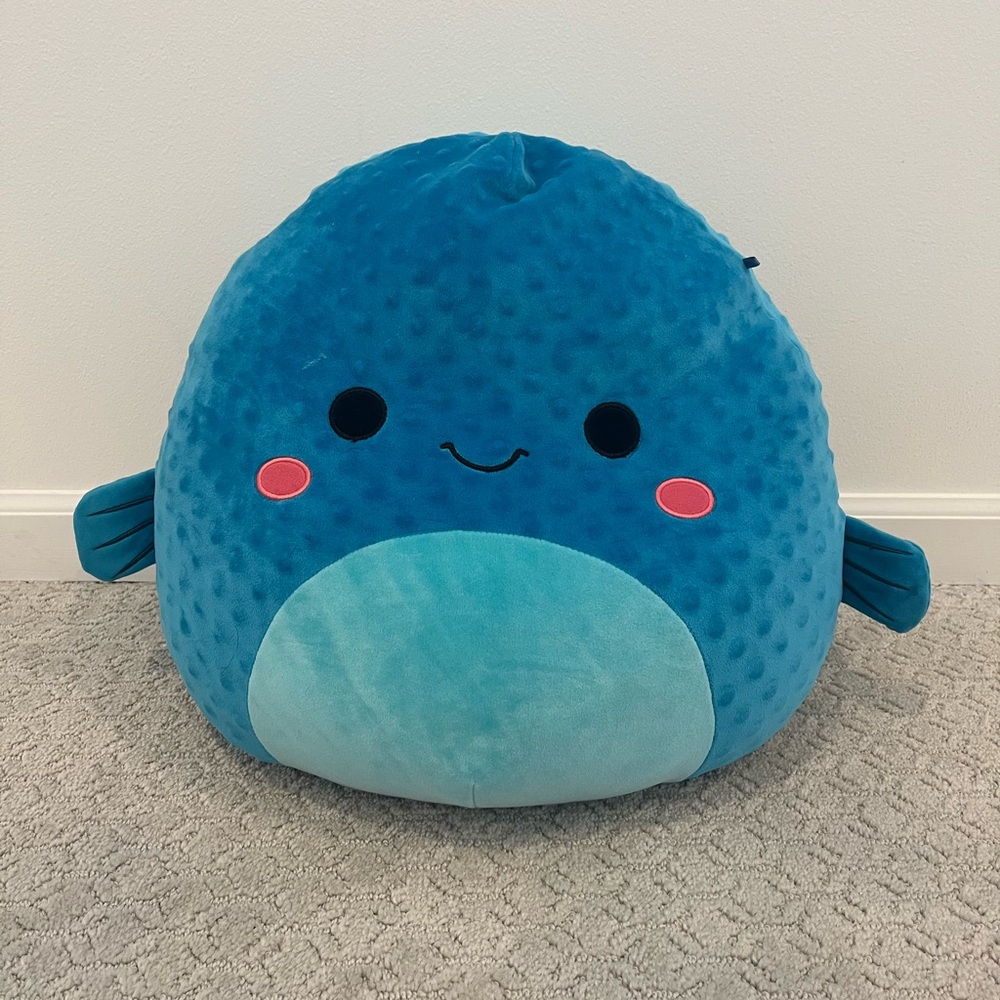 Blue Pufferfish Squishmallow 16 inch